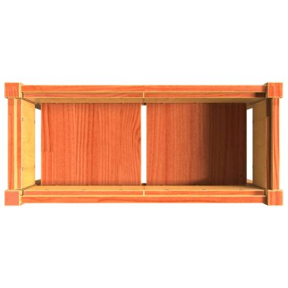 Градинска кашпа с крака, восъчнокафяв, 70x31x70 см, бор масив