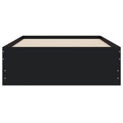 Рамка за легло с чекмеджета, черна, 100x200 см, инженерно дърво