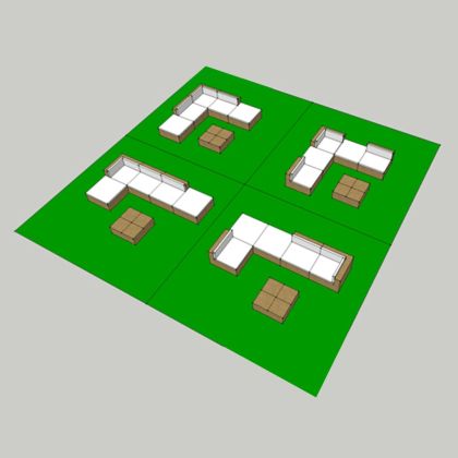 Градински комплект с възглавници, 6 части, черен полиратан