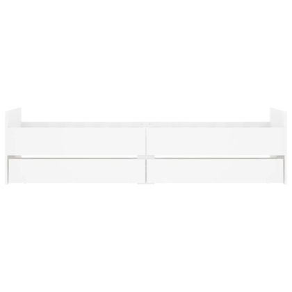 Рамка за легло, с чекмеджета, без матрак, бяла, 90x190 см