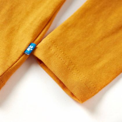 Детска тениска с дълъг ръкав, охра, 128