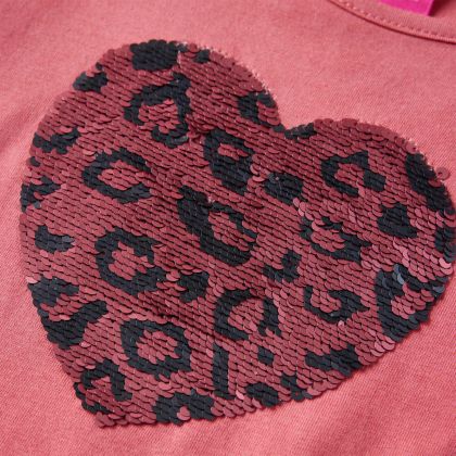 Детска тениска с дълъг ръкав, старо розово, 104