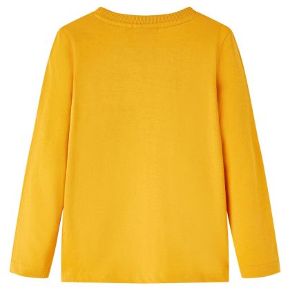 Детска тениска с дълъг ръкав, охра, 104