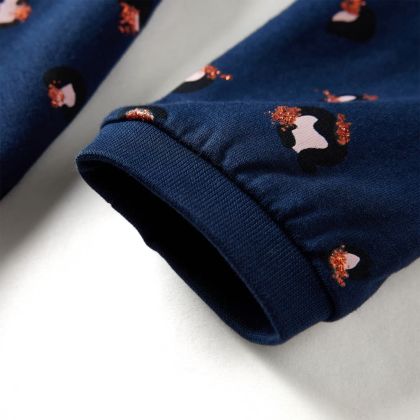 Детска рокля с дълъг ръкав, нейви синя, 140