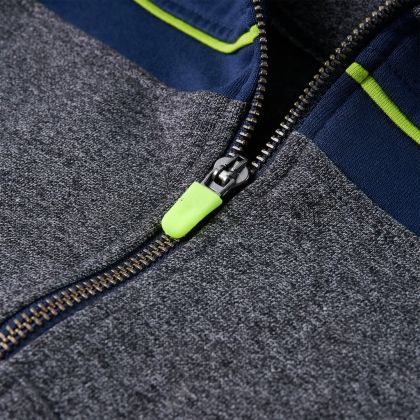 Детски суитшърт с качулка и цип, сив меланж, 104