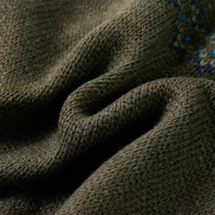 Детски плетен пуловер, каки, 104