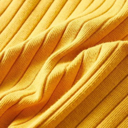 Детска тениска с дълъг ръкав, рипсено трико, тъмна охра, 140