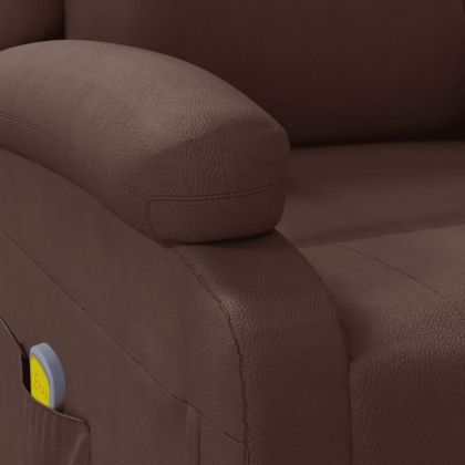 Електрически стол, кафяв, изкуствена кожа