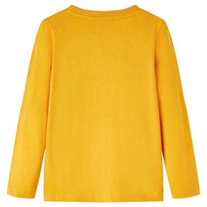 Детска тениска с дълъг ръкав, охра, 116