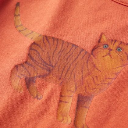 Детска тениска с дълъг ръкав, опушено оранжево, 116