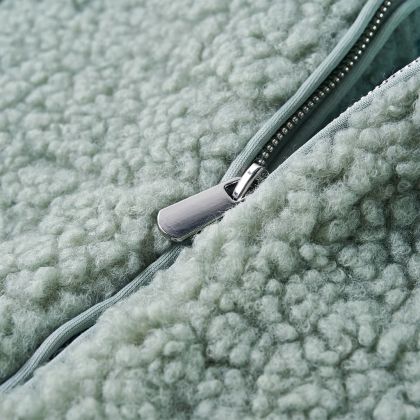 Детско яке с качулка и изкуствен косъм Teddy, мента зелено, 128