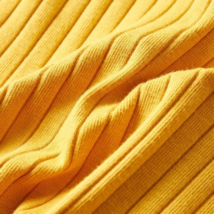 Детска тениска с дълъг ръкав, рипсено трико, тъмна охра, 104