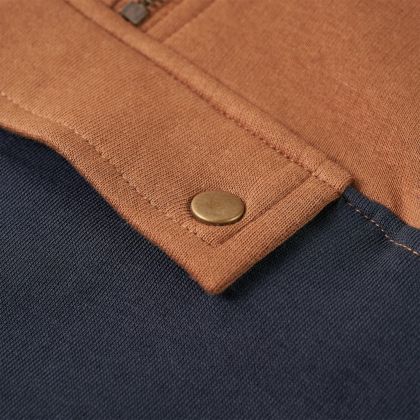 Детски суитшърт с качулка с половин цип, антрацит и коняк, 104