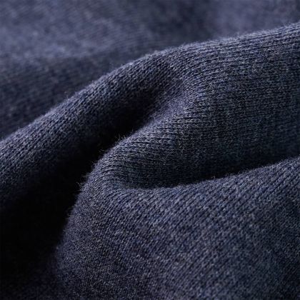 Детски суитшърт с качулка и цип, тъмносин меланж, 128