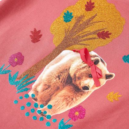 Детска тениска с дълъг ръкав, старо розово, 140