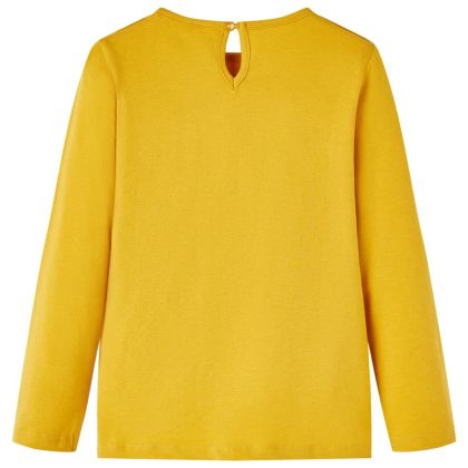 Детска тениска с дълъг ръкав, охра, 104