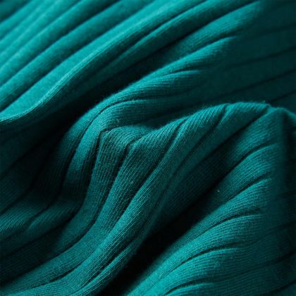 Детска тениска с дълъг ръкав, рипсено трико, тъмнозелена, 104