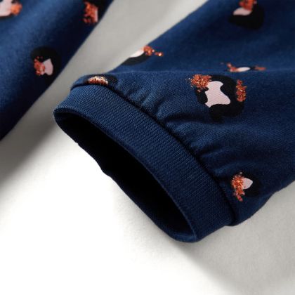 Детска рокля с дълъг ръкав, нейви синя, 128