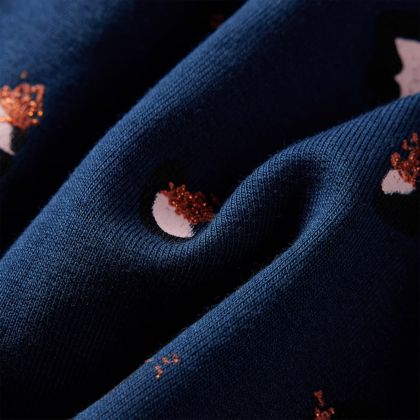 Детска рокля с дълъг ръкав, нейви синя, 104