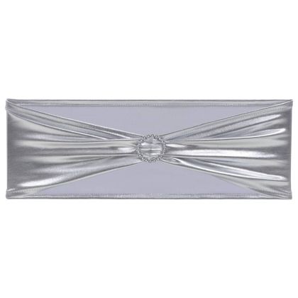 25 бр разтегателни ленти за стол с диамантена катарама сребрист