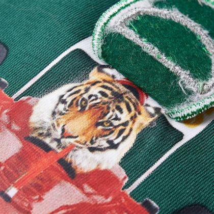 Детска тениска с дълъг ръкав, зелена, 128