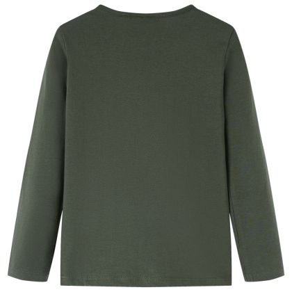 Детска тениска с дълъг ръкав, каки, 140