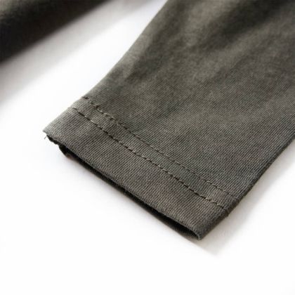 Детска тениска с дълъг ръкав, каки, 128