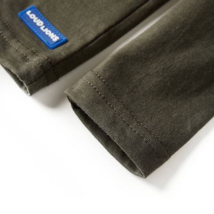 Детска тениска с дълъг ръкав, каки, 116