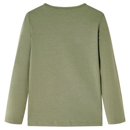 Детска тениска с дълъг ръкав, каки, 116