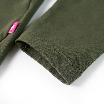 Детска тениска с дълъг ръкав, каки, 128