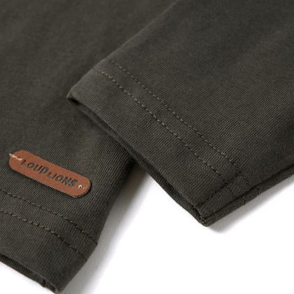 Детска тениска с дълъг ръкав, каки, 116