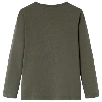 Детска тениска с дълъг ръкав, каки, 104
