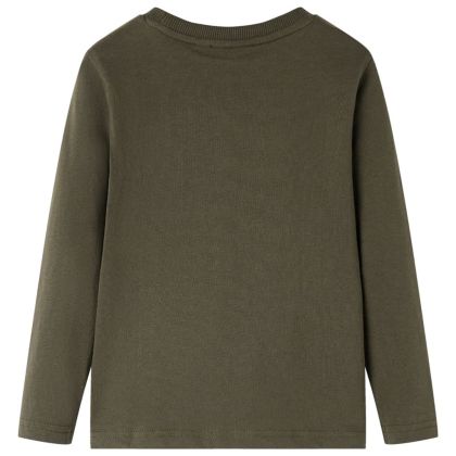 Детска тениска с дълъг ръкав, каки, 116