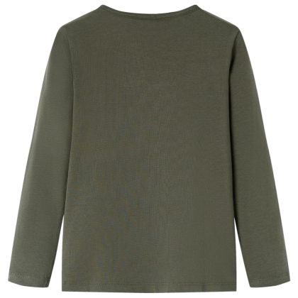 Детска тениска с дълъг ръкав, каки, 128