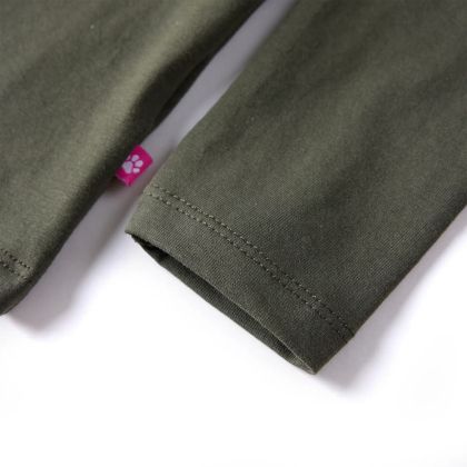 Детска тениска с дълъг ръкав, каки, 128