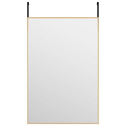 Огледало за врата, златисто, 40x60 см, стъкло и алуминий