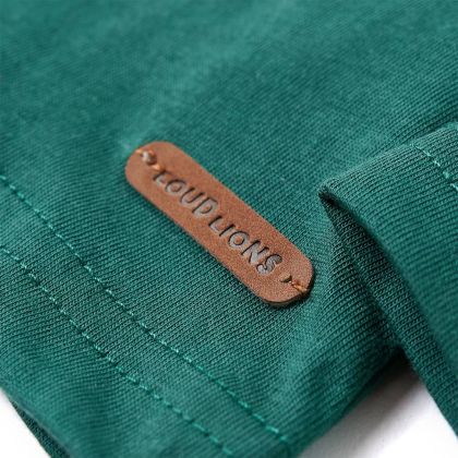 Детска тениска с дълъг ръкав, зелена, 140