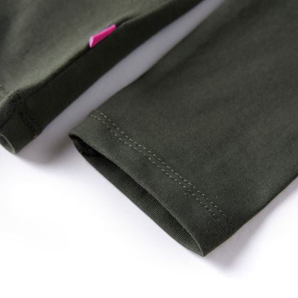 Детска тениска с дълъг ръкав, каки, 128