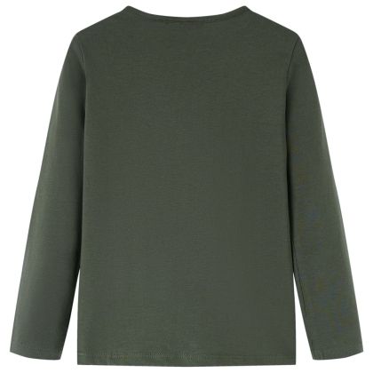 Детска тениска с дълъг ръкав, каки, 104