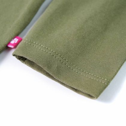 Детска тениска с дълъг ръкав, каки, 104