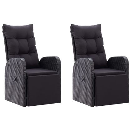 Градински трапезен комплект, 5 части, черен