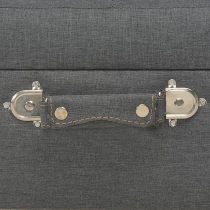 Табуретка за съхранение, 40 см, тъмносива, текстил