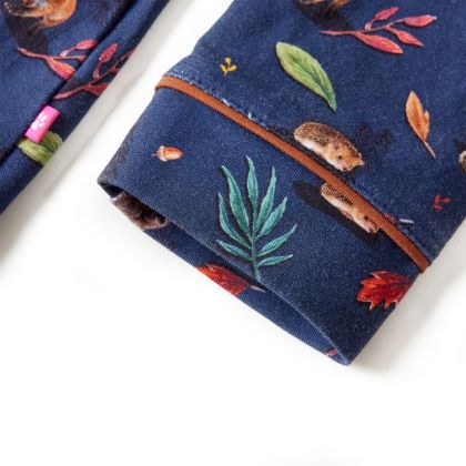 Детска рокля с дълъг ръкав, тъмносиня, 140