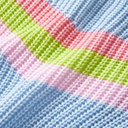 Детски плетен пуловер, син, 116