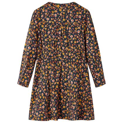 Детска рокля с дълъг ръкав, тъмносиня, 128