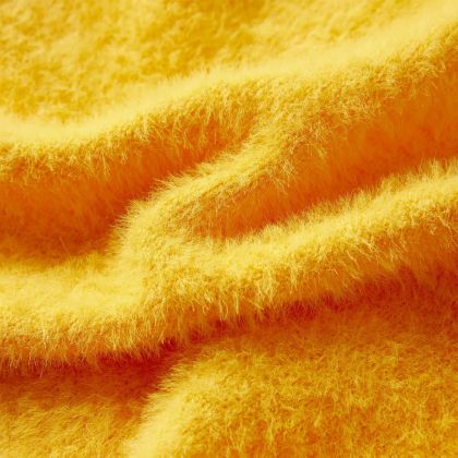 Детски плетен пуловер, тъмна охра, 116