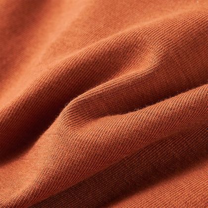 Детска тениска с дълъг ръкав, коняк, 140