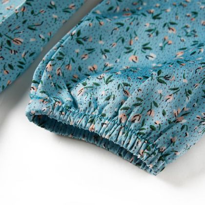 Детска рокля с дълъг ръкав, синя, 116