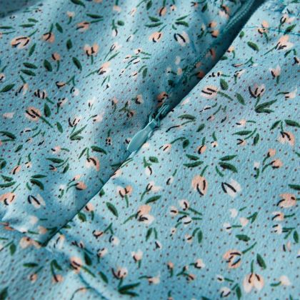 Детска рокля с дълъг ръкав, синя, 116