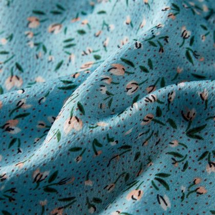 Детска рокля с дълъг ръкав, синя, 116